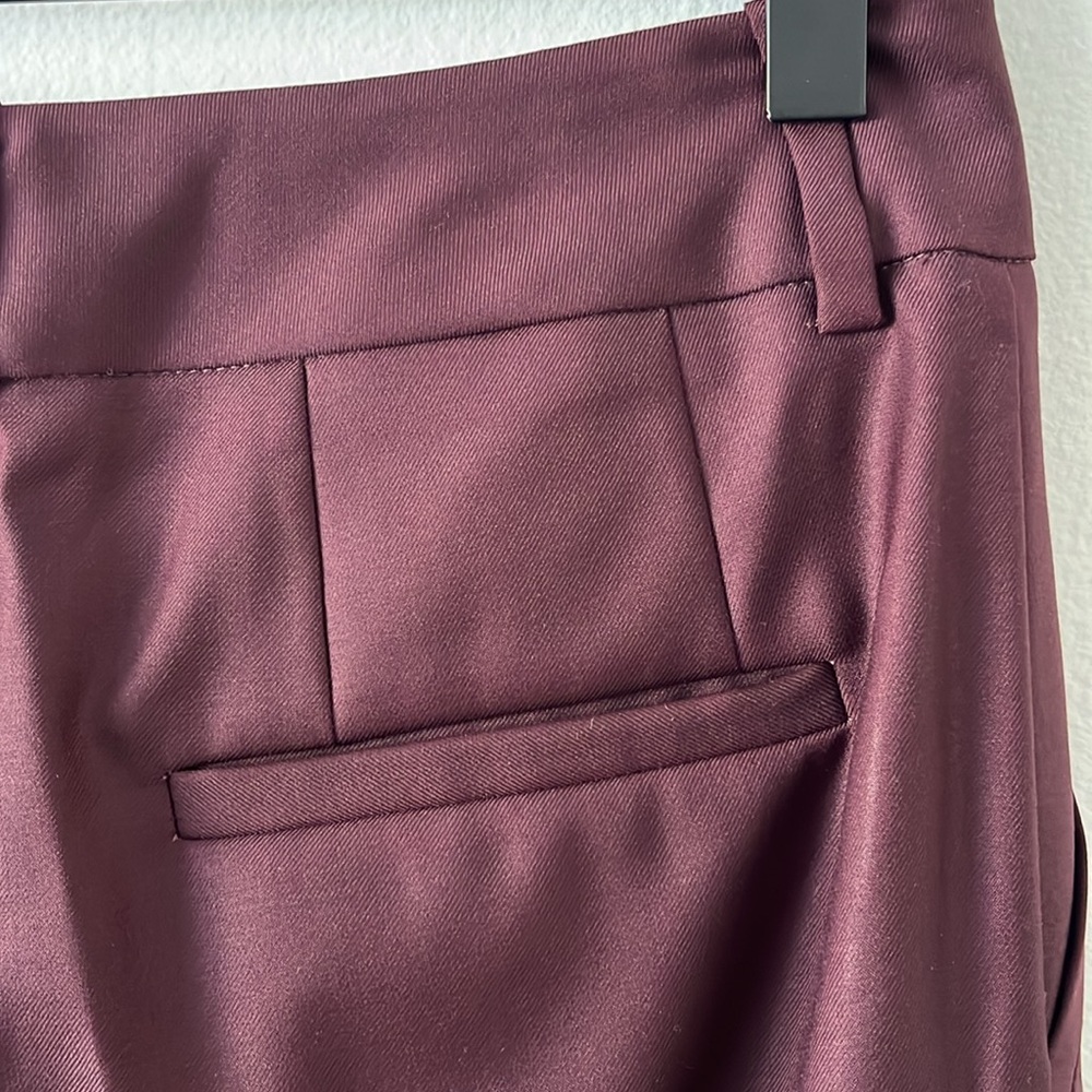 Comptoir des Cotonniers Cropped Wool Trousers Burgundy size US‎ XXS - Picture 7 of 10